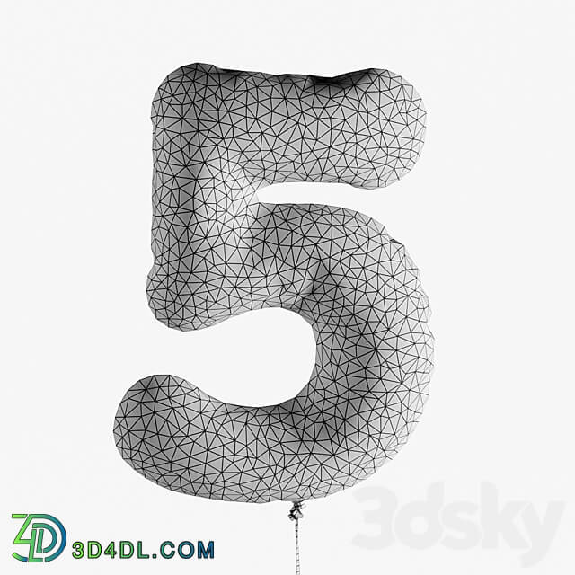 Inflatable foil balloons. Numbers. 3D Models 3DSKY