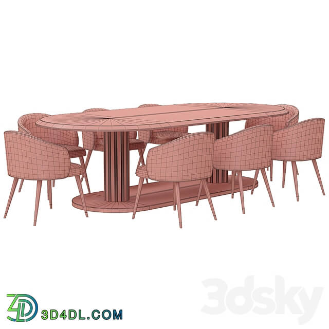 DV Home Collection Douglas Plaza Tavolo Table Chair 3D Models 3DSKY