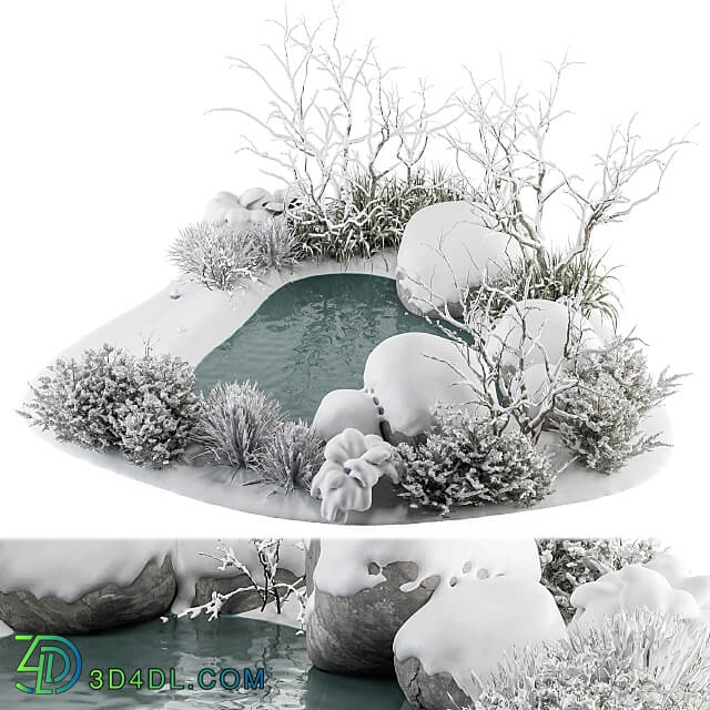 Landscape Furniture Snowy Lake Set 48 C Other 3D Models