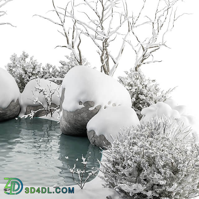 Landscape Furniture Snowy Lake Set 48 C Other 3D Models