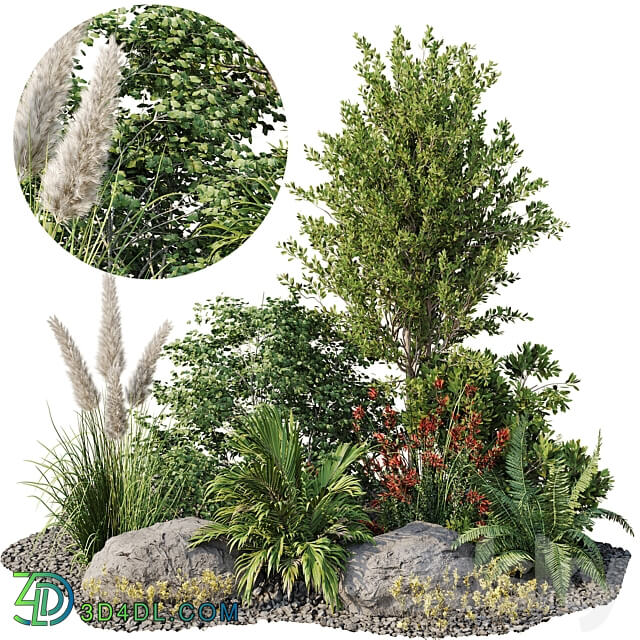 Garden plant set 08 3D Models