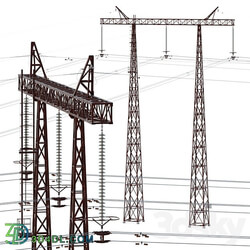 Transmission tower 500 kV 3D Models 