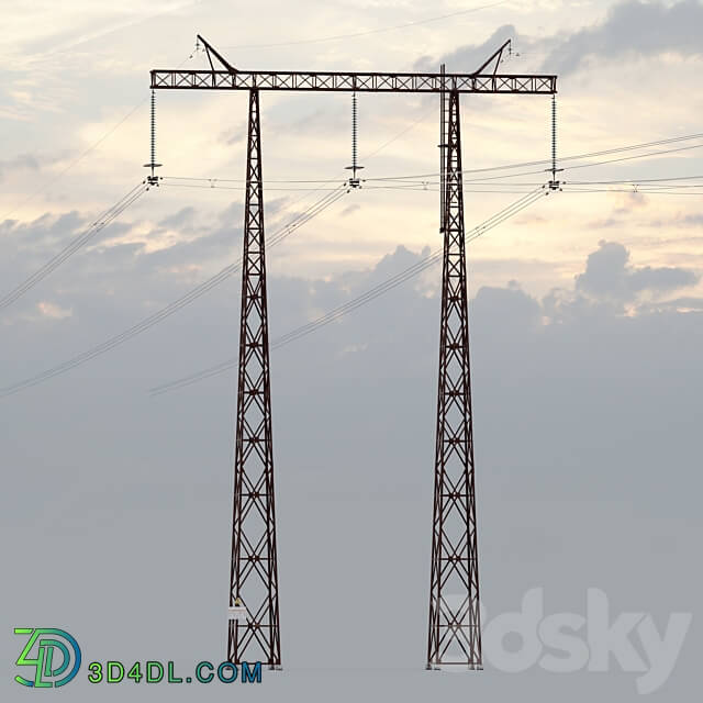 Transmission tower 500 kV 3D Models