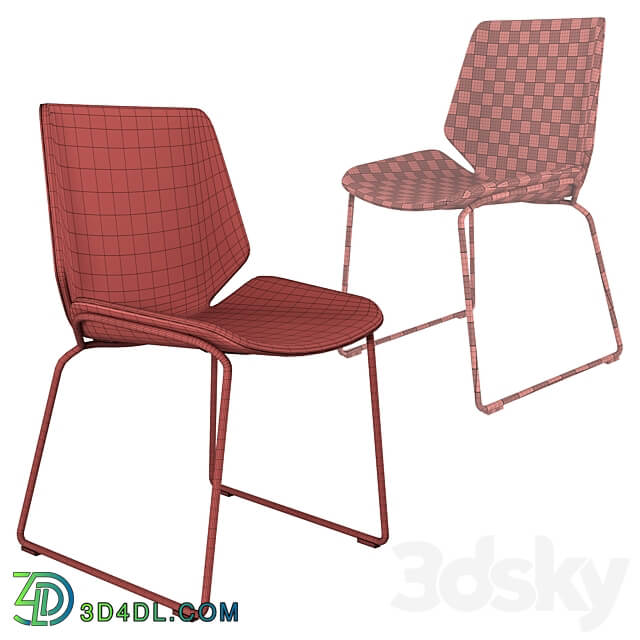 Mondrian poliform set01 Table Chair 3D Models