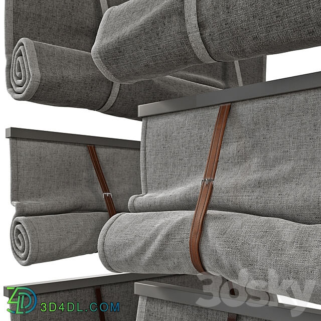 Roman blinds on straps 3D Models