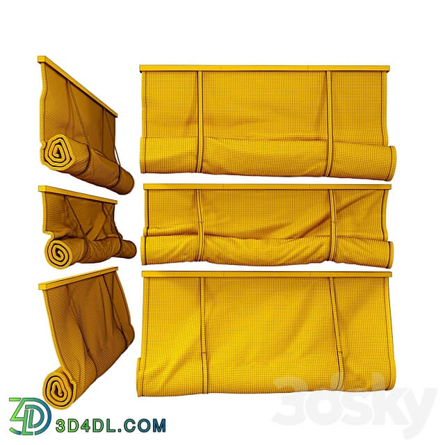 Roman blinds on straps 3D Models