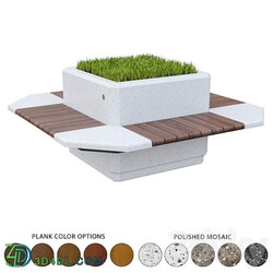 Square planter bench 227 3D Models 