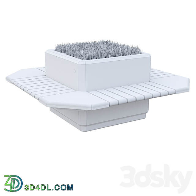 Square planter bench 227 3D Models