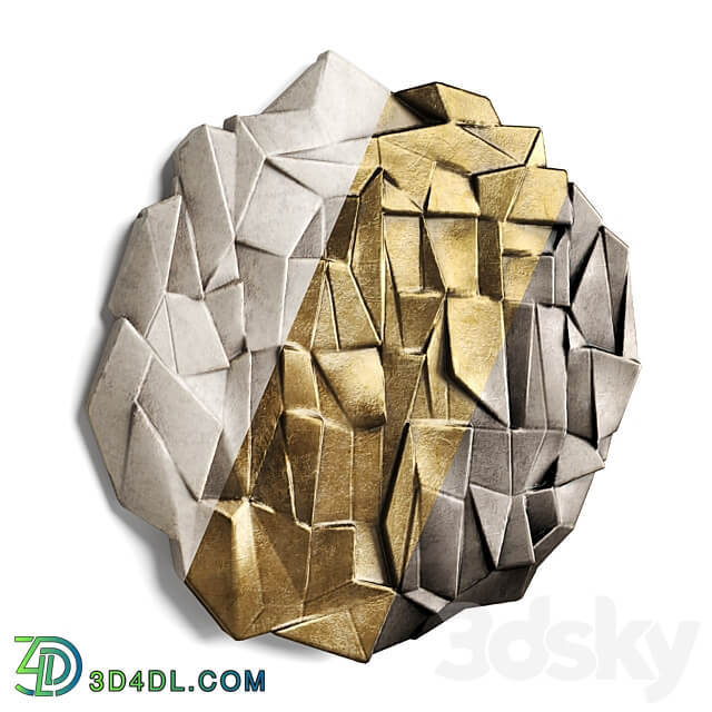 metal origami wall panel 3D Models