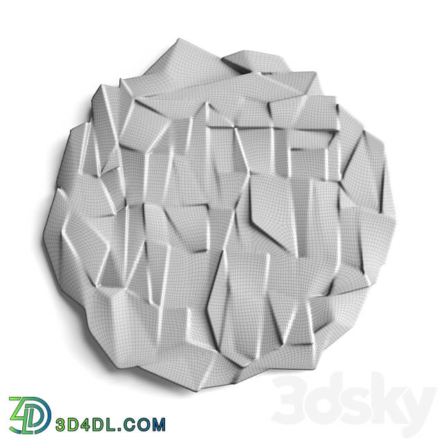 metal origami wall panel 3D Models