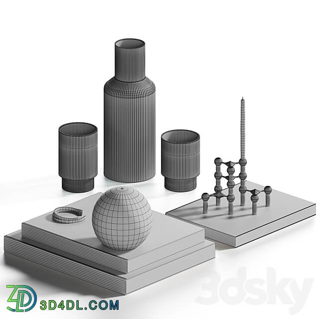 Decorative coffee table set 9 3D Models