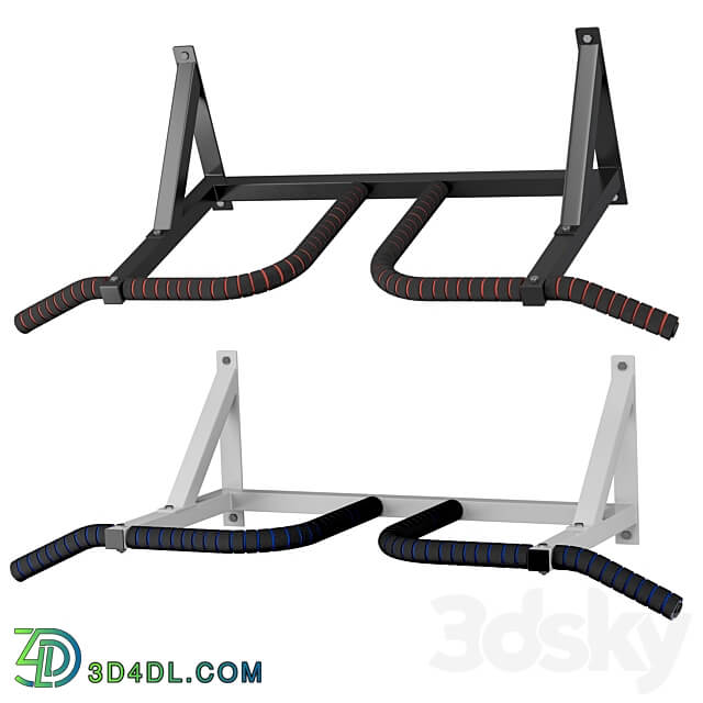 Set Swedish wall horizontal bar press folding bars and horizontal bar wall 3D Models