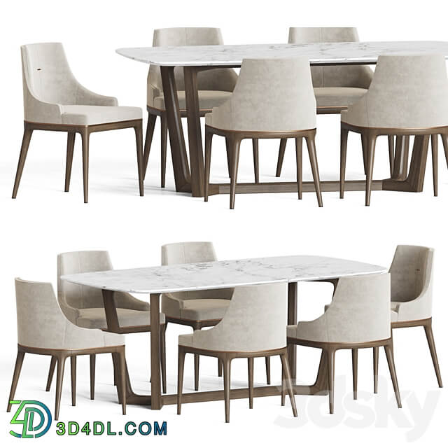Dining Set 170 Table Chair 3D Models