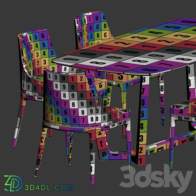 Dining Set 170 Table Chair 3D Models