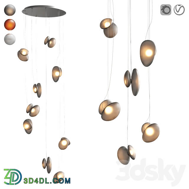 AND Pebble series chandelier Cluster Pendant light 3D Models