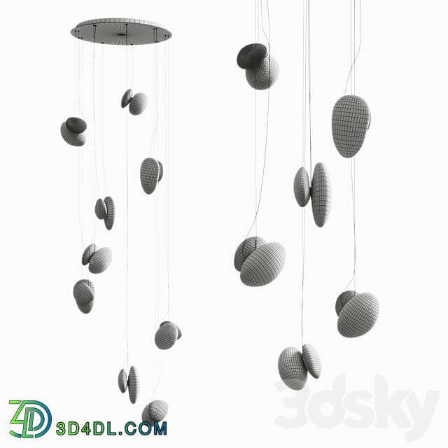 AND Pebble series chandelier Cluster Pendant light 3D Models