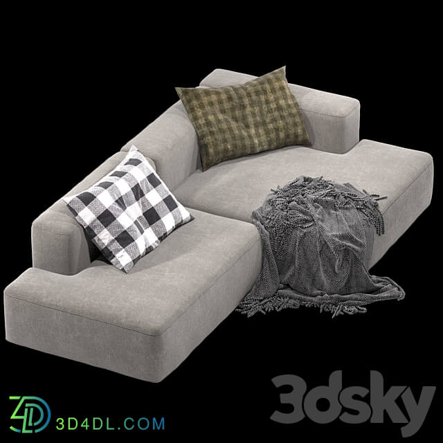 Soft modular sofa from the furniture factory Volga 3D Models