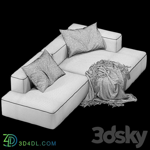 Soft modular sofa from the furniture factory Volga 3D Models