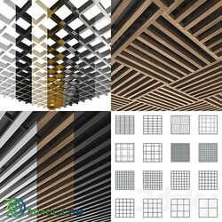 Collection of slatted ceilings Grilyato 3D Models 