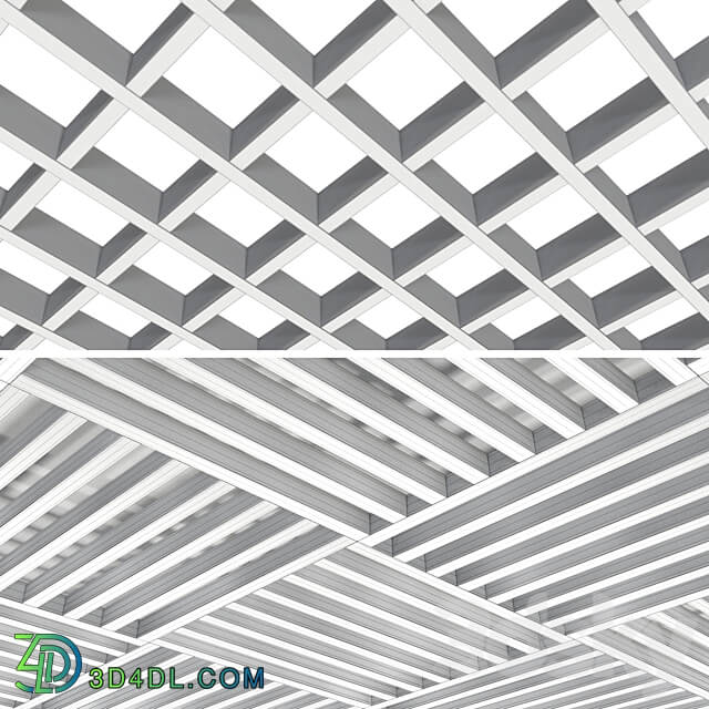 Collection of slatted ceilings Grilyato 3D Models