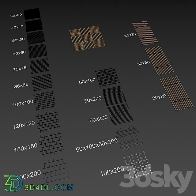 Collection of slatted ceilings Grilyato 3D Models