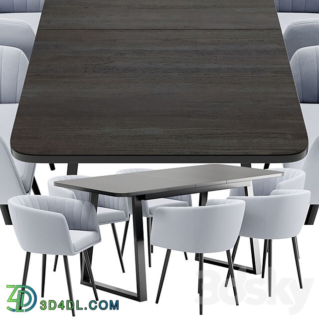 Alina dining chair and Sheffilton table Table Chair 3D Models