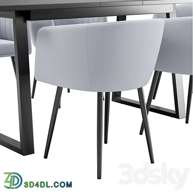 Alina dining chair and Sheffilton table Table Chair 3D Models