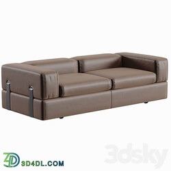 Daybed Sofa 711 by Tito Agnoli for Cinova in Brown Leather 3D Models 