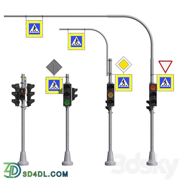 Traffic lights 3D Models