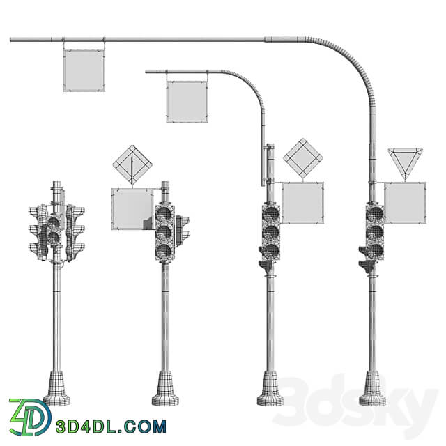 Traffic lights 3D Models