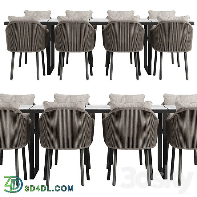 Tribu Senja chair Nox table set Table Chair 3D Models