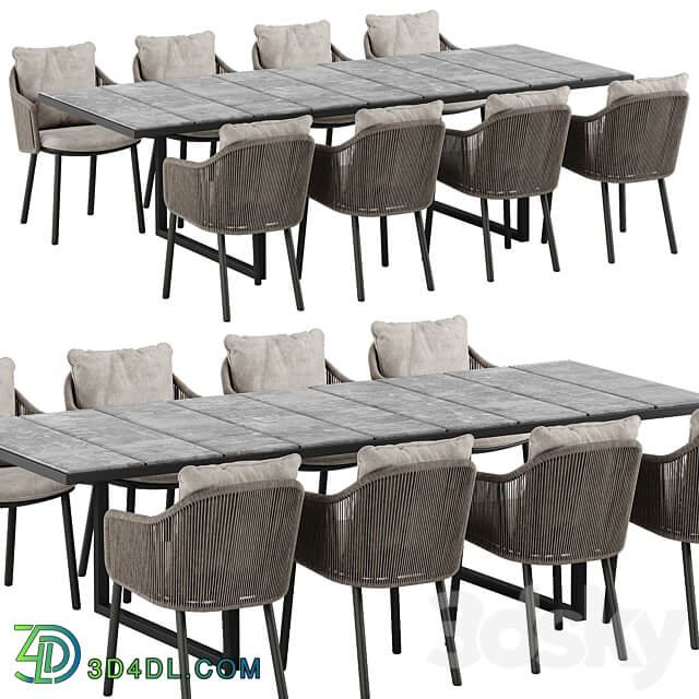 Tribu Senja chair Nox table set Table Chair 3D Models