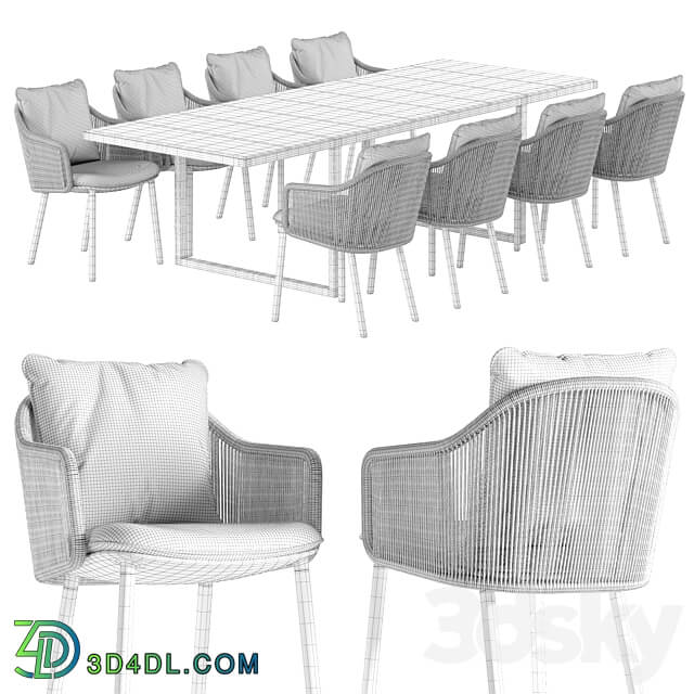 Tribu Senja chair Nox table set Table Chair 3D Models