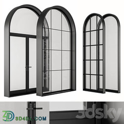 Black Modern Arched Window Windows Set 07 3D Models 