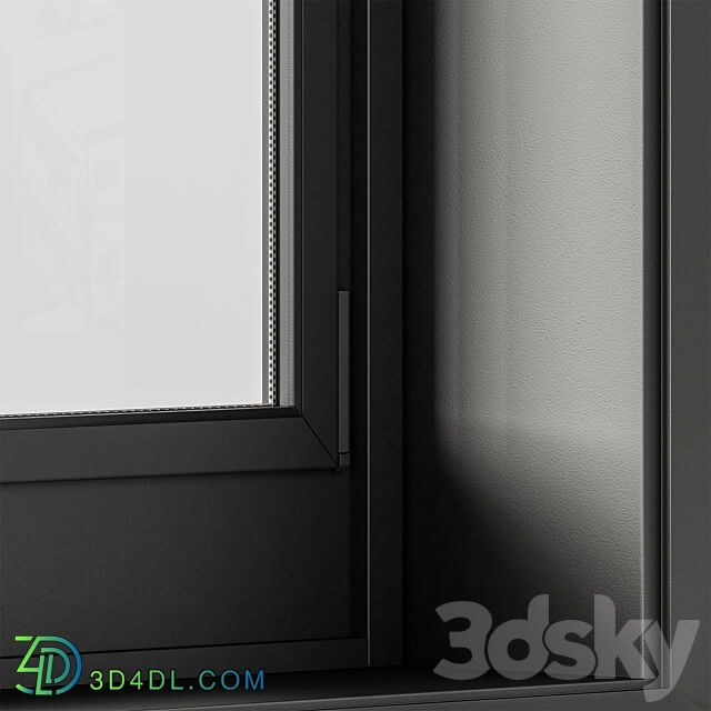 Black Modern Arched Window Windows Set 07 3D Models