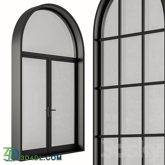 Black Modern Arched Window Windows Set 07 3D Models