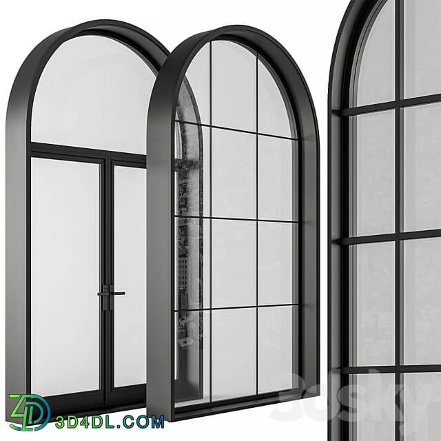 Black Modern Arched Window Windows Set 07 3D Models