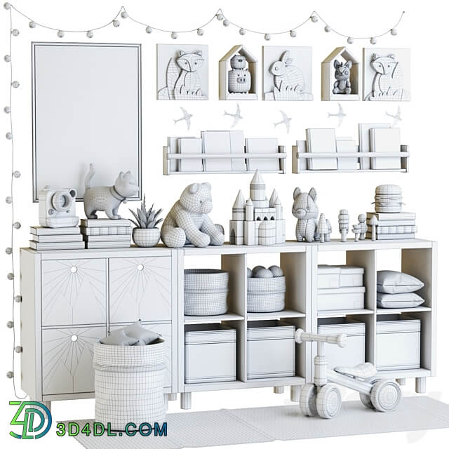 Childrens furniture with toys Miscellaneous 3D Models