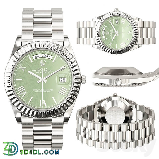 Rolex Watch Oyster Perpetual Day Date Watches Clocks 3D Models