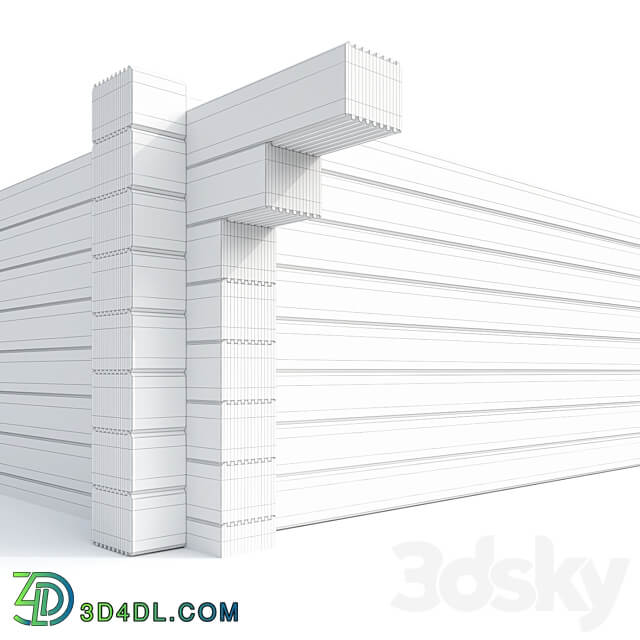 Glued laminated timber dyed and natural 3D Models