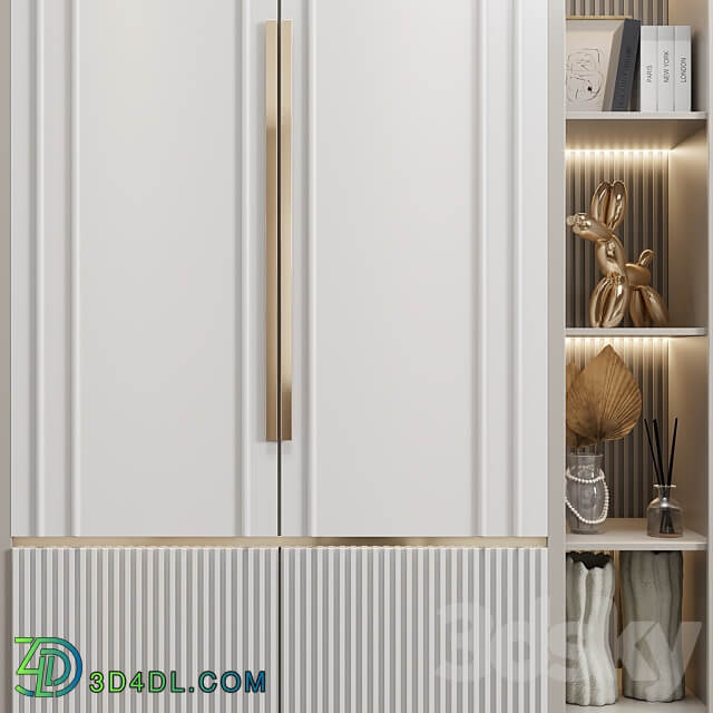 Neoclassical wardrobe 04 Wardrobe Display cabinets 3D Models