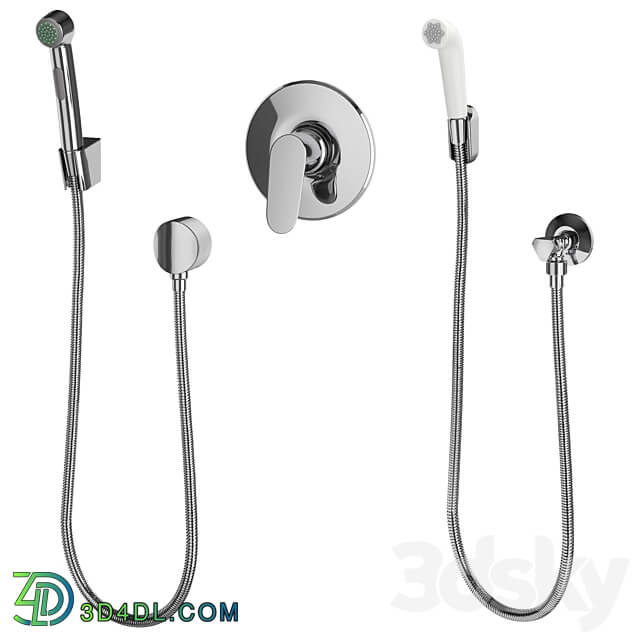 Hygienic shower Hansgrohe and Bossini set 158 3D Models