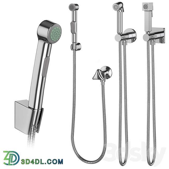 Hygienic shower Hansgrohe and Bossini set 158 3D Models