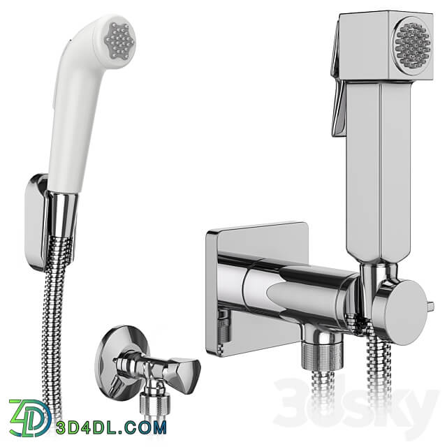 Hygienic shower Hansgrohe and Bossini set 158 3D Models