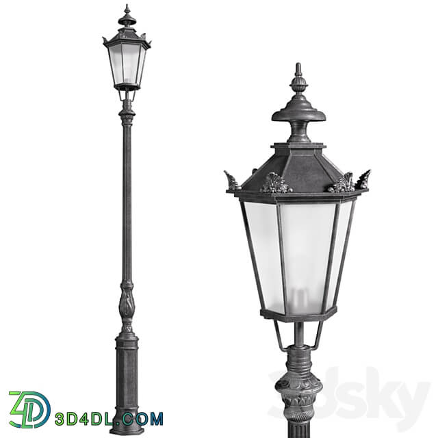 Classic street Outdoor landscape light Lamp Lantern 3D Models
