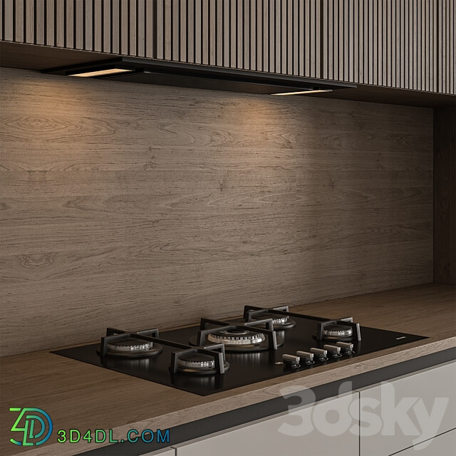 Kitchen Modern Wood and White Cabinets 96 Kitchen 3D Models