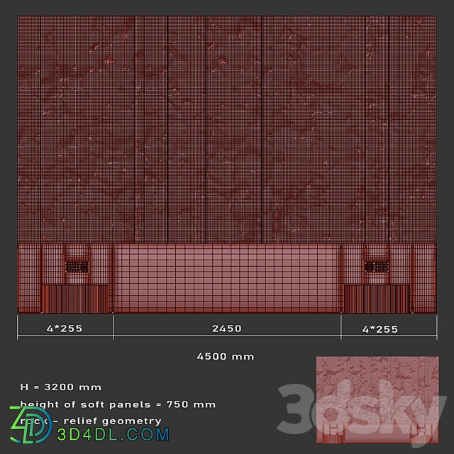 Headboard Eroded Other decorative objects 3D Models