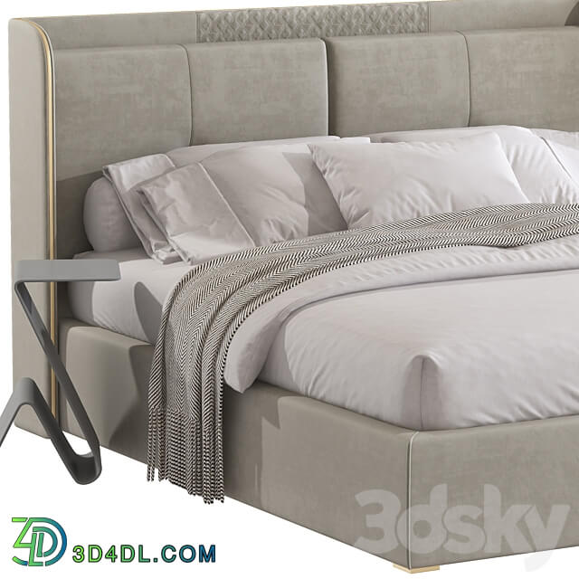 White Wingback Bed 102 Bed 3D Models