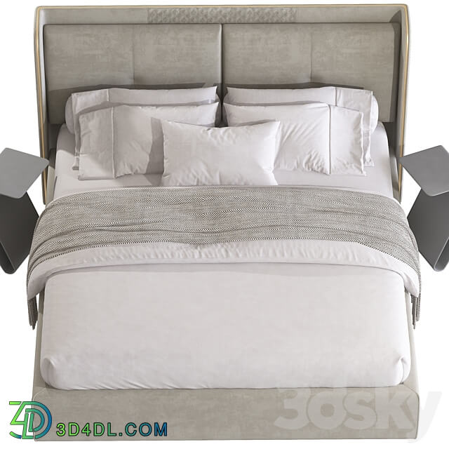 White Wingback Bed 102 Bed 3D Models