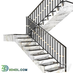 Modern stair staircase in Art Deco style. 3D Models 